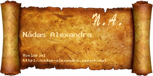 Nádas Alexandra névjegykártya